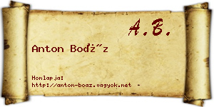 Anton Boáz névjegykártya